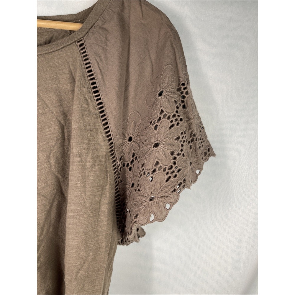LOFT PLUS EYELET SLEEVE TSHIRT, 18, Military Olive Green NEW WITHOUT‎ TAGS - Picture 2 of 8